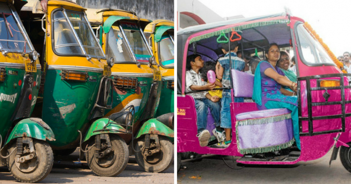 Pink autorickshaws